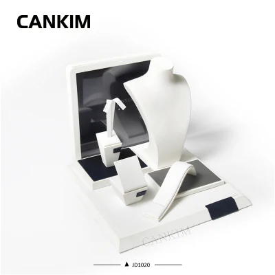 Cankim 高品質木製ジュエリーディスプレイファッションイヤリングネックレスとリングディスプレイ販売